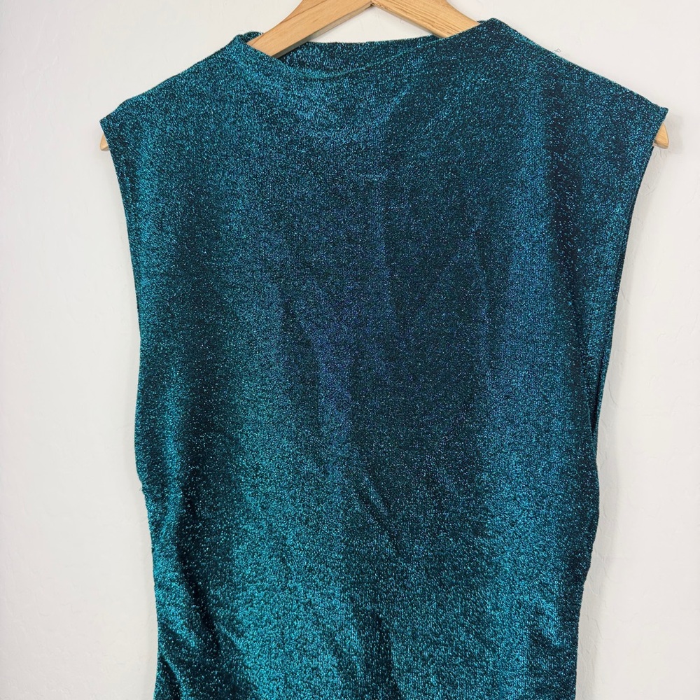 Reformation Women's Sleeveless Blue Alden Sparkle Dress Size Medium - Picture 4 of 8